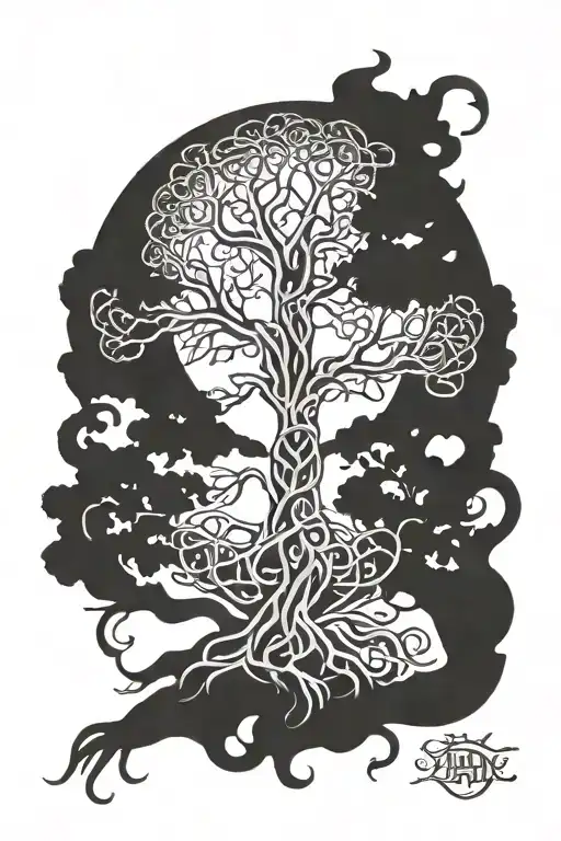 haunting tree of life celtic tree of life tattoo design idea