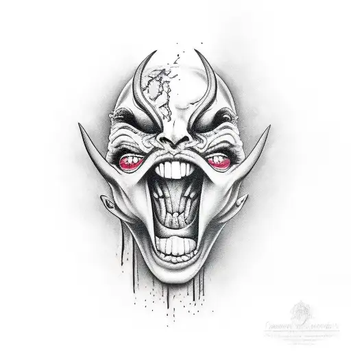 devil crying  tattoo design idea