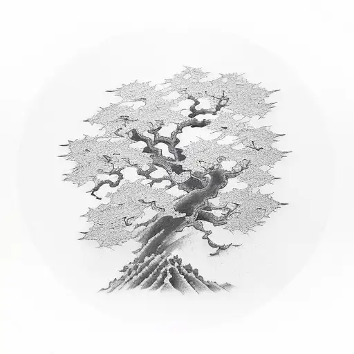 oak tree tattoo design idea
