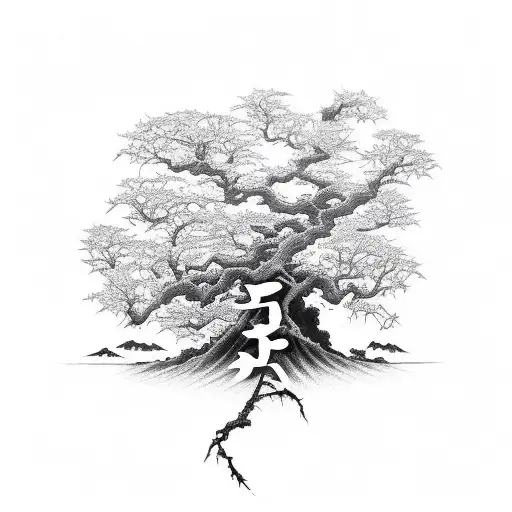 oak tree tattoo design idea