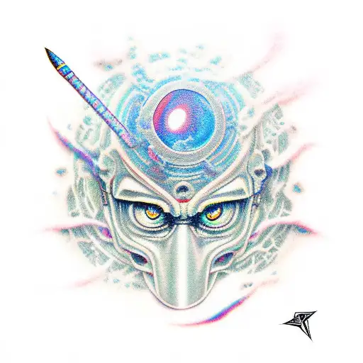 occhio di ra con rinnegan tattoo design idea