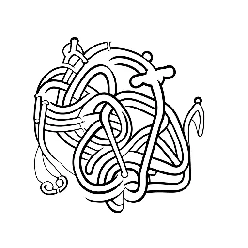 A minimalist tattoo of a stethoscope intertwined with a heartbeat line, symbolizing the connection between nursing and the importance of life. tattoo design idea