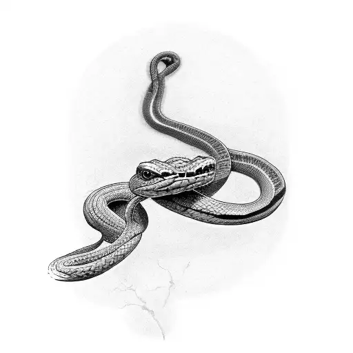 snake eating itself tattoo design idea