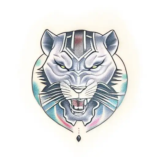 black panther  tattoo design idea