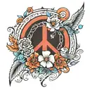 peace, tranquility and happiness tattoo design idea