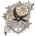 peace, tranquility and happiness tattoo design idea