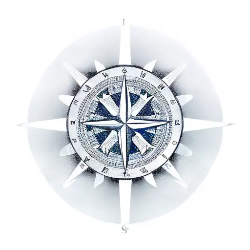 cross lion compass tattoo design idea