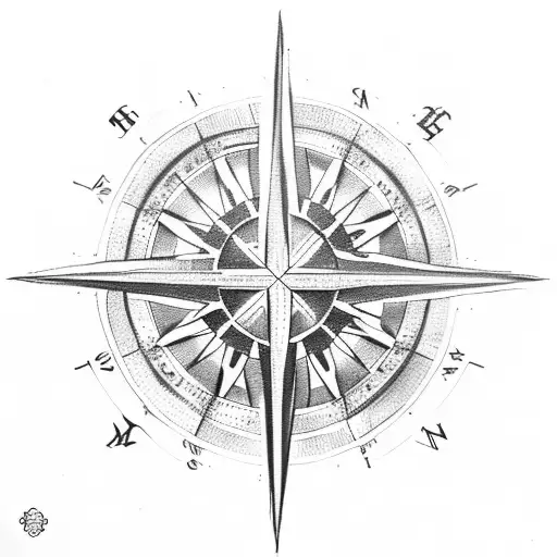 cross lion compass tattoo design idea