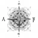 cross lion compass tattoo design idea
