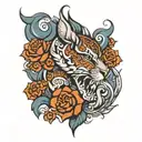 1971 + V incorporated tattoo design idea