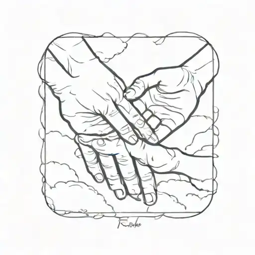 For the memory of my deceased father holding hands tattoo design idea