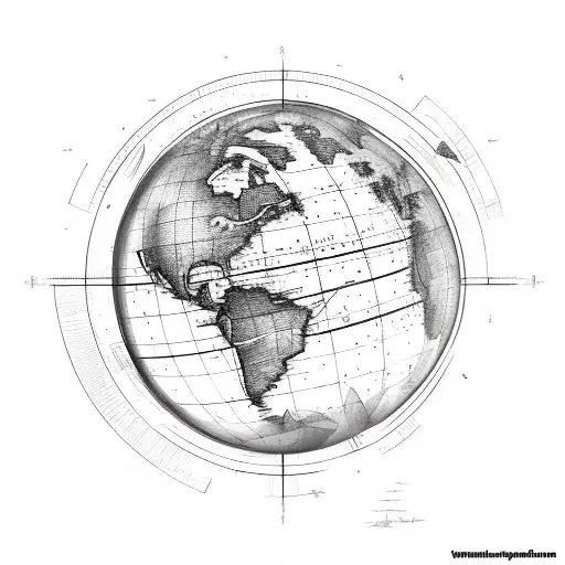 ER globe  tattoo design idea