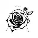 rose being thrown into open grave with headstone tattoo design idea