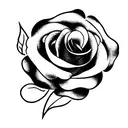 rose being thrown into open grave with headstone tattoo design idea