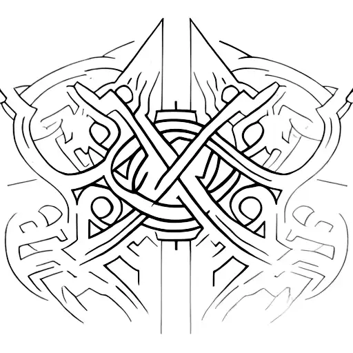 magic the gathering red and blue symbols together tattoo design idea