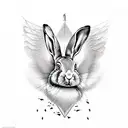 hare with wings fly tattoo design idea