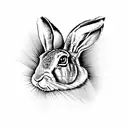 hare with wings fly tattoo design idea