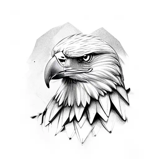 eagle with warrior princess  tattoo design idea