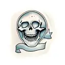 skeleton peeking around the corner  tattoo design idea