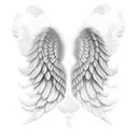 angel wings cloud potrait  tattoo design idea