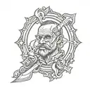 upper thigh men patch tattoo  tattoo design idea