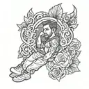 upper thigh men patch tattoo  tattoo design idea