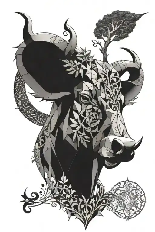 fine line which includes family tree linking to a pengeon which links to a princess which links to a bull  tattoo design idea