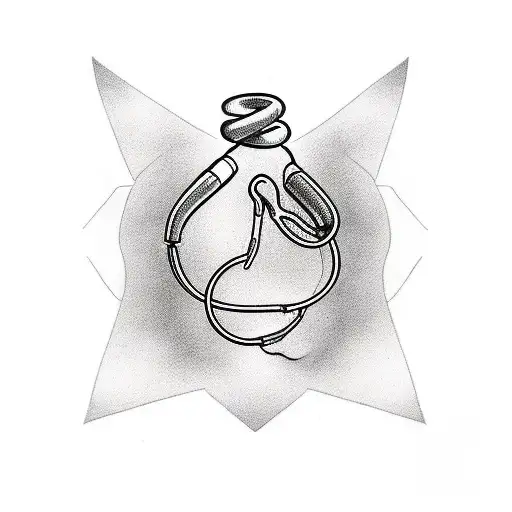 Noose turning into stethoscope tattoo design idea