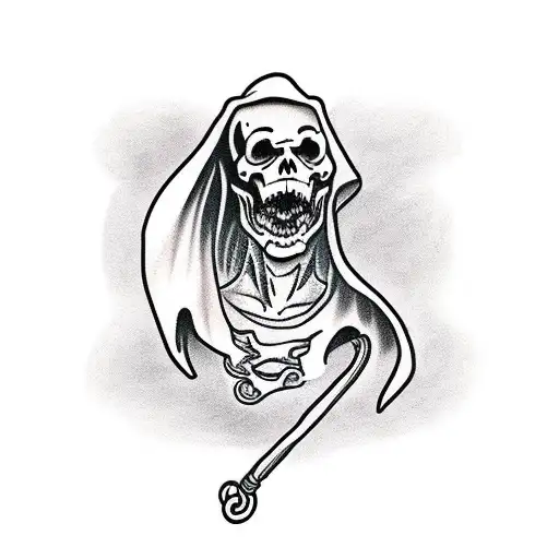 Grim Reaper with noose tattoo design idea