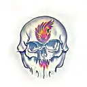 skull with Phoenix   tattoo design idea