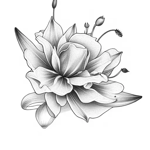 Lily, cherry blossoms, rose, lotus flower, humming bird, lace, poppy flower tattoo design idea