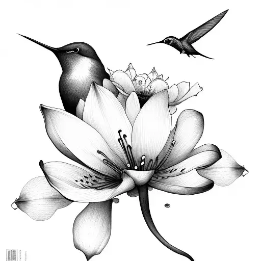 Lily, cherry blossoms, rose, lotus flower, humming bird, lace, poppy flower tattoo design idea
