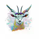 lamb dear trout tattoo design idea