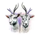 lamb dear trout tattoo design idea