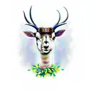 lamb dear trout tattoo design idea