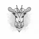 lamb dear trout tattoo design idea