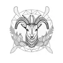 lamb dear trout tattoo design idea