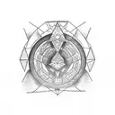 modern light sabre tattoo design idea