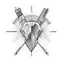 modern light sabre tattoo design idea