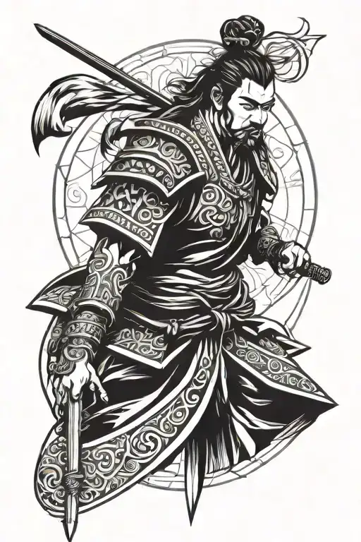 bali samurai tattoo design idea