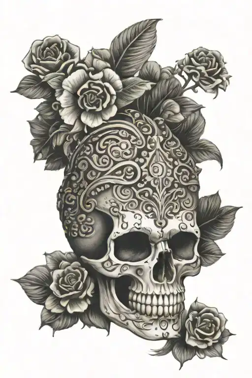 bali skull tattoo design idea