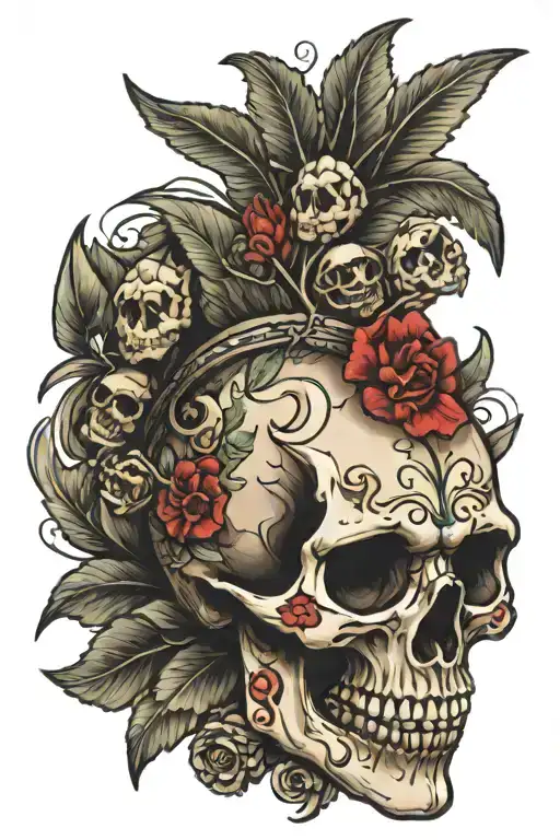 bali skull tattoo design idea