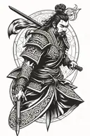 bali samurai tattoo design idea
