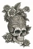 bali skull tattoo design idea