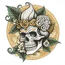 bali skull tattoo design idea