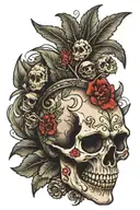 bali skull tattoo design idea