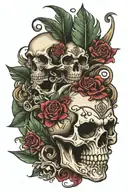 bali skull tattoo design idea