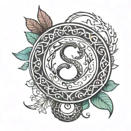 simple ouroboros tattoo design idea