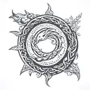 simple ouroboros tattoo design idea