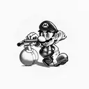 gaming mario sonic pubg  tattoo design idea